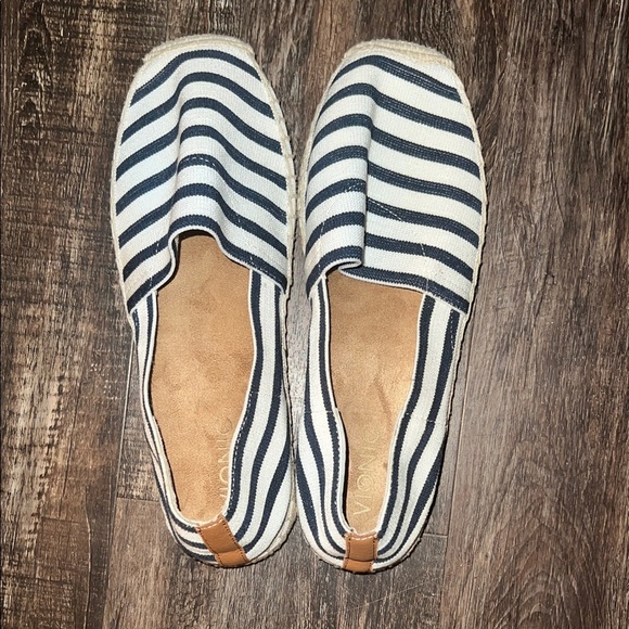 Vionic Navy and White Striped Espadrilles - Picture 2 of 5